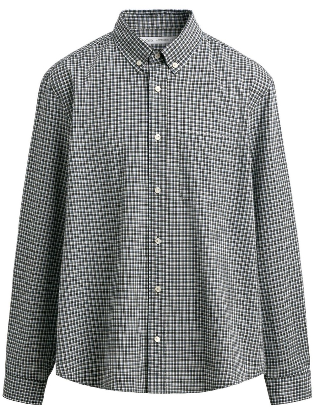ZARA Men’s Gray/Blue Soft Shirt Size L 100% Cotton